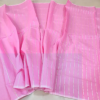 A beautiful pink half-silk saree featuring elegant chumki detailing. Perfect for women who love a traditional yet fashionable look. Suitable